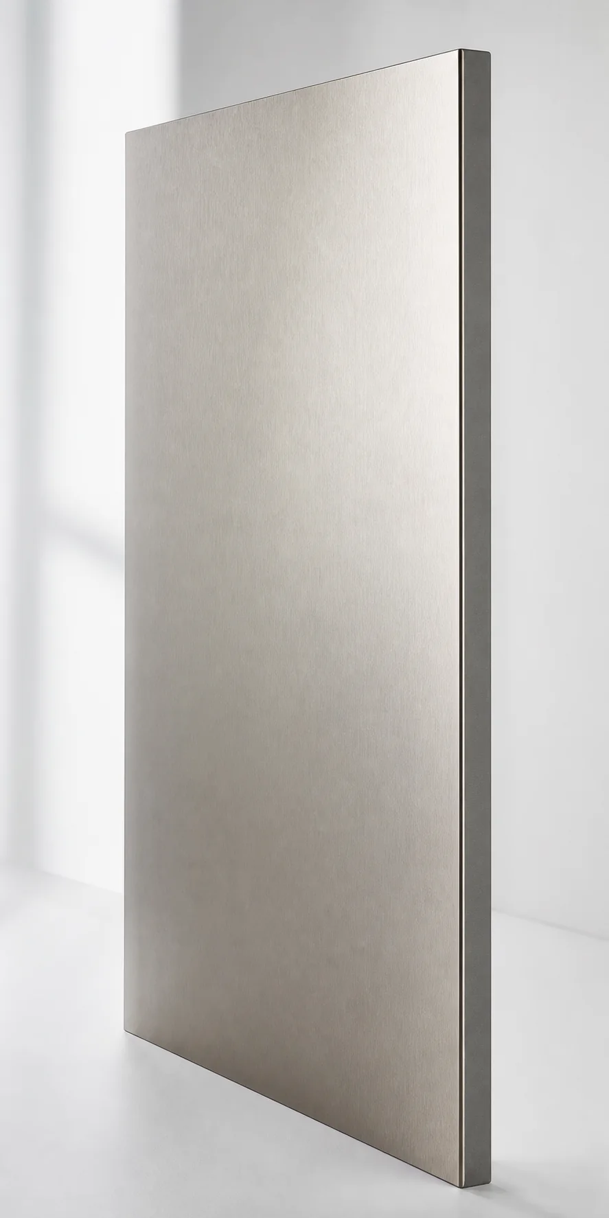 Silver-champagne metallic PET-faced decorative panel